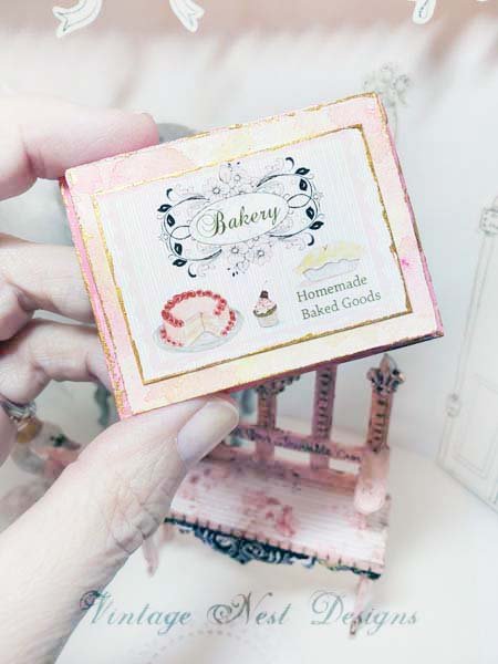 Bakery Sweets No.4:3 Dollhouse Miniature Handmade Wooden Framed Art image 5