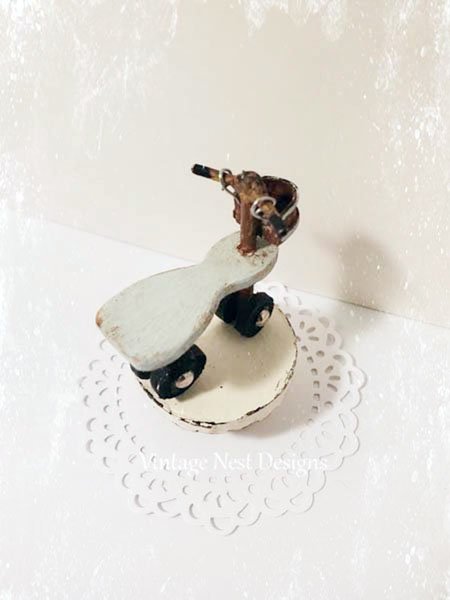 Scooter No.1 Wooden Toy Dollhouse Miniature Handmade image 7