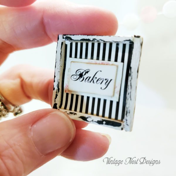 Bakery Sign No.5 Dollhouse Miniature Handmade image 1