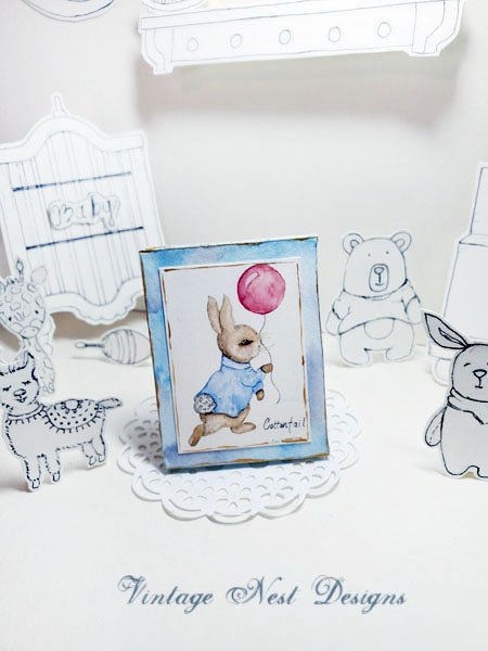 Nursery Cottontail Rabbit No.1:1 Dollhouse Miniature Handmade image 2