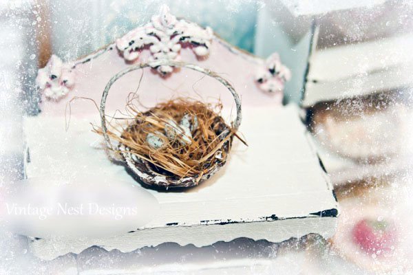 Bird Nest Basket No.7 Dollhouse Miniature Handmade image 0