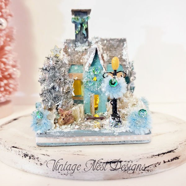 Putz Glitter Holiday House No.30 Handmade Miniature image 0