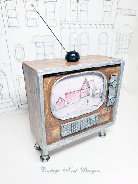 Retro TV No.1 Dollhouse Miniature Handmade image 5