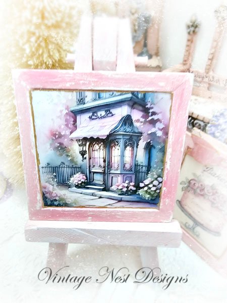 City Life No.5:1:1 Dollhouse Miniature Handmade Wooden Framed Art image 3