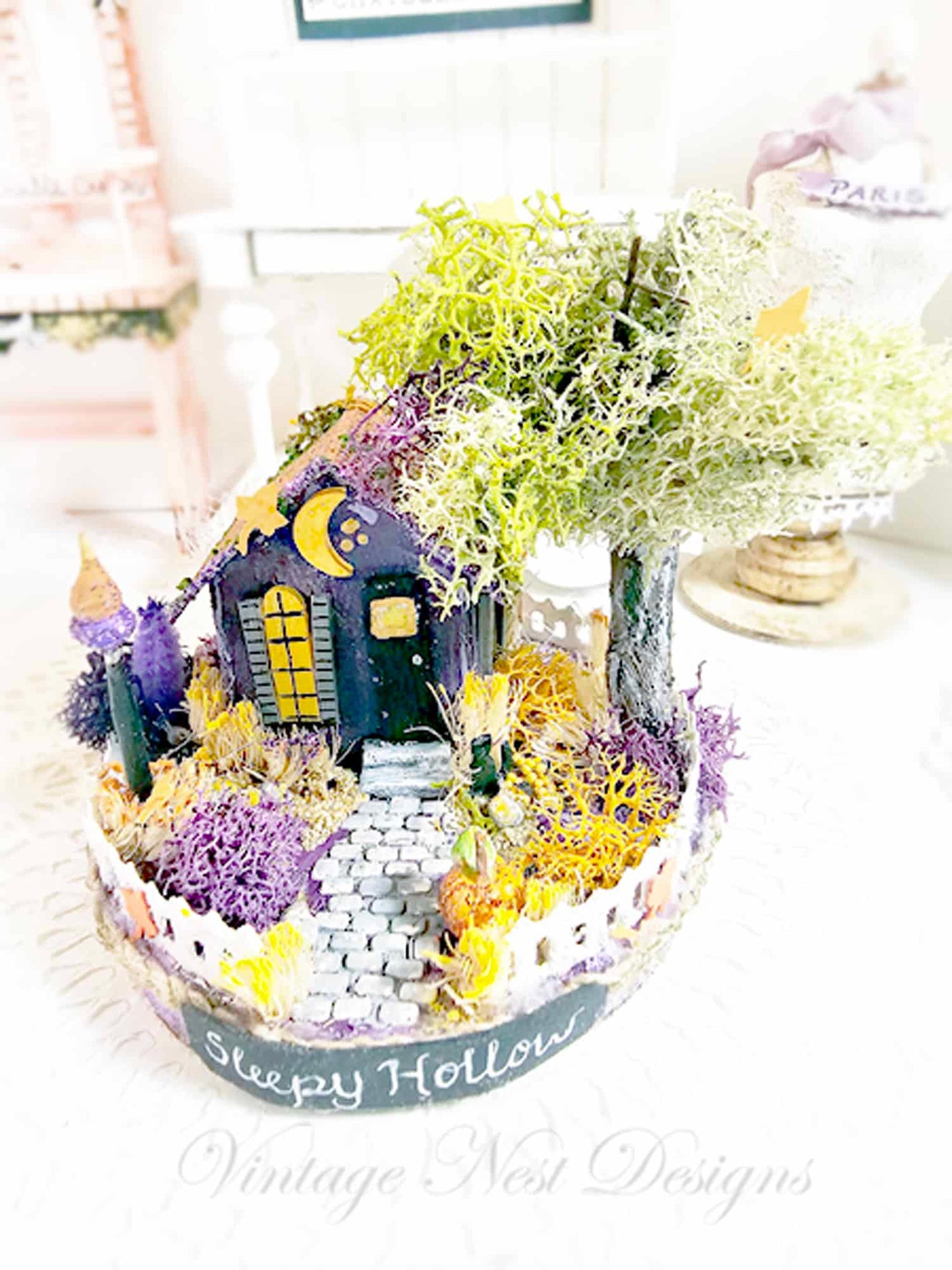 Putz Halloween House Miniature No.47 Handmade image 3