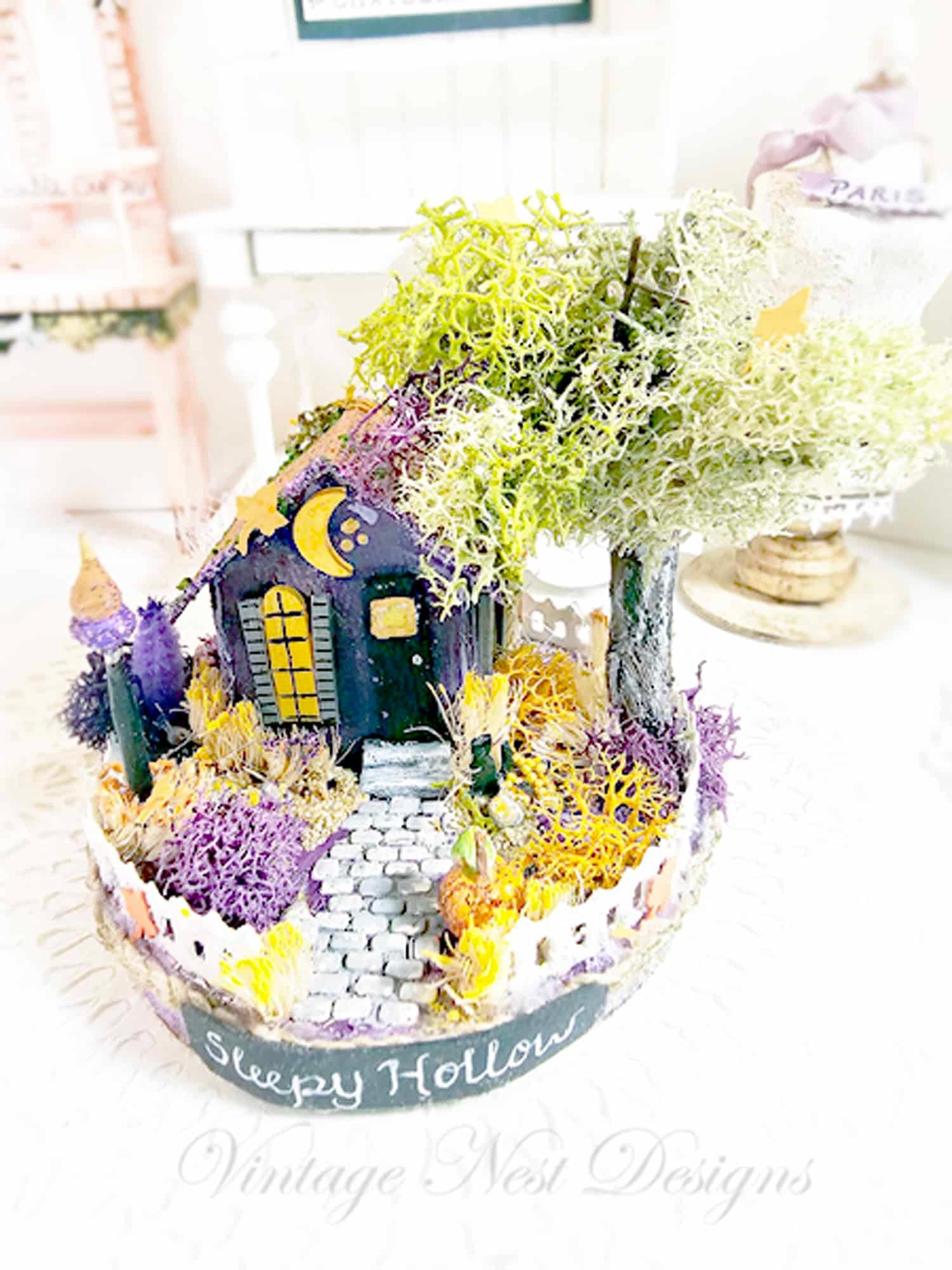 Putz Halloween House Miniature No.47 Handmade image 3