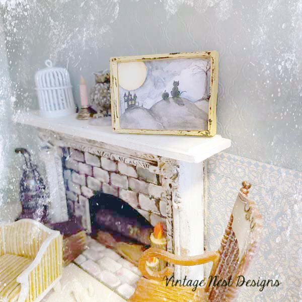 Cat & the Moon No.1:1 Dollhouse Miniature Handmade image 4
