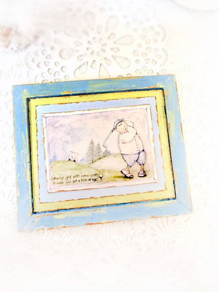 Always Golf No.1:1 Dollhouse Miniature Handmade Wooden Framed Art image 3