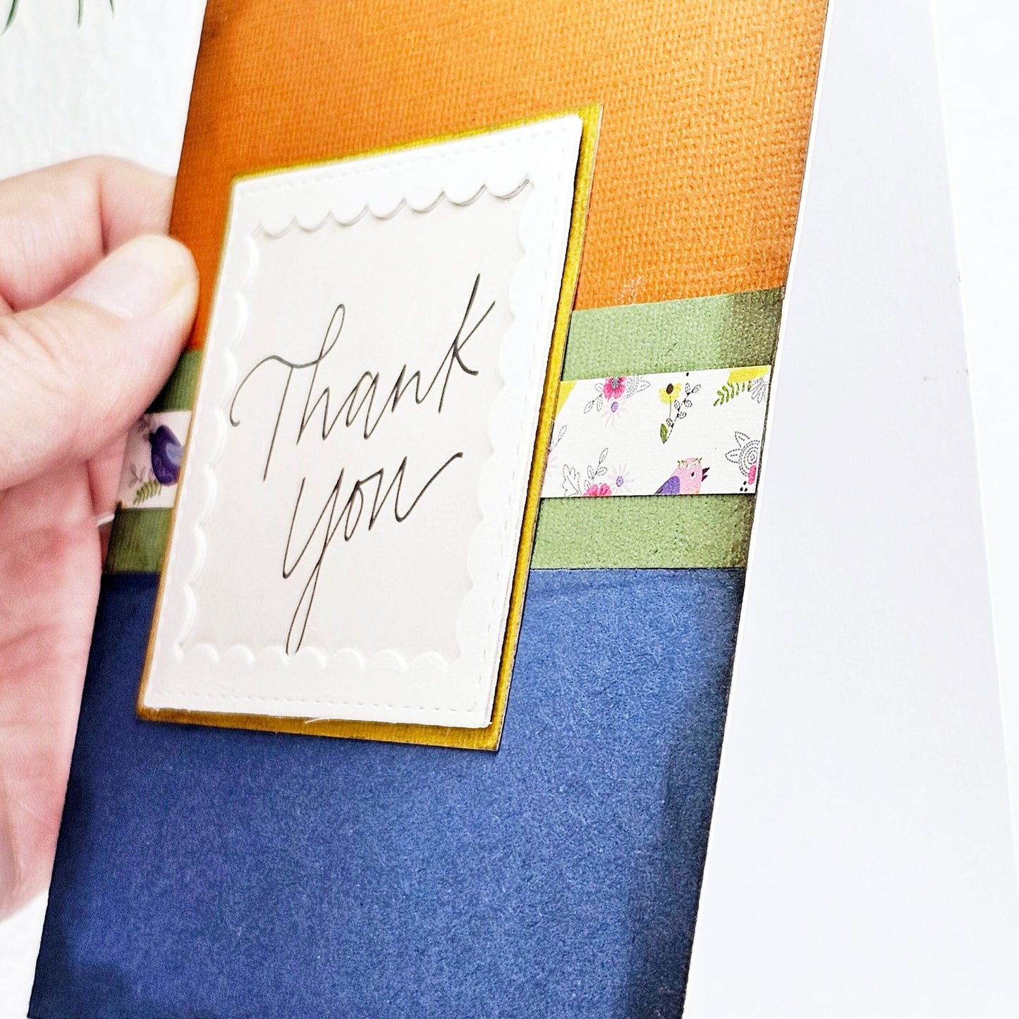 Thank You Card No.2 Greeting Blank Inside Handmade One of a Kind image 3