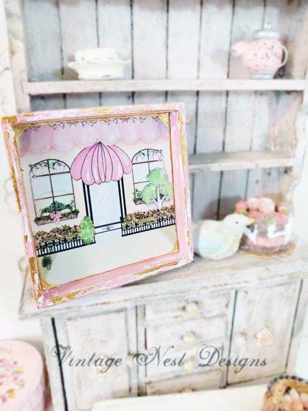 Store Front No.6:3 Dollhouse Miniature Handmade Wooden Framed Art image 2