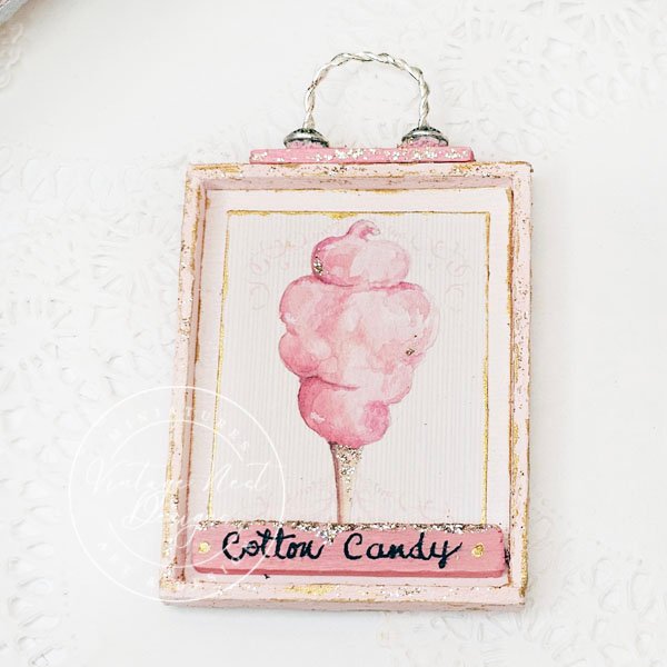 Cotton Candy No.2:6 Dollhouse Miniature Handmade Wooden Framed Art image 4