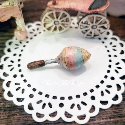 Nursery Wooden Toy Top No.1 Dollhouse Miniature Handmade image 0