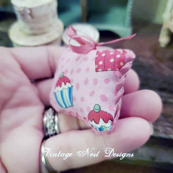 Cupcake Pillow No.1 Dollhouse Miniature Handmade image 1