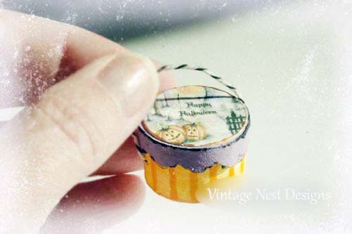 Pumpkins in the Woods Box No.1 Dollhouse Miniature Handmade image 2