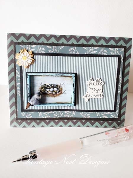 Bird Nest No.26 Greeting Blank Inside Handmade One of a Kind image 0