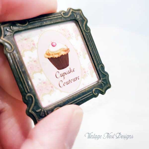 Cupcake Sign No.35 Dollhouse Miniature Handmade image 3