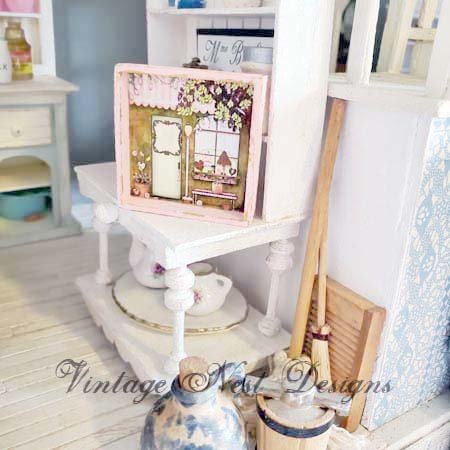The Sweet Shop No.1:1 Dollhouse Miniature Handmade Wooden Framed Art image 1