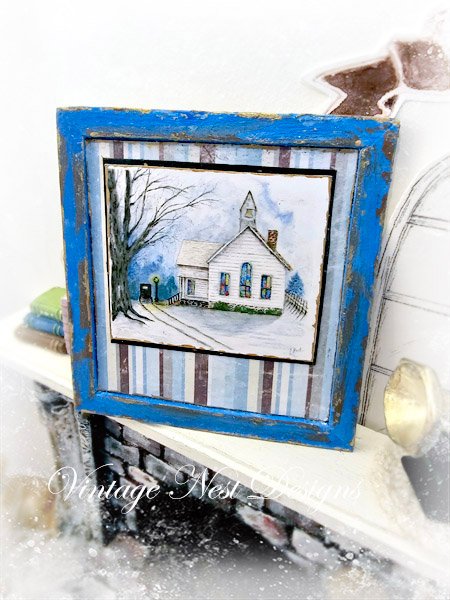 Sunday Arrival No.1:3 Dollhouse Miniature Handmade Wooden Framed Art image 0