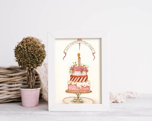 Cake No.8 Digital Prints Watercolor Painting image 3
