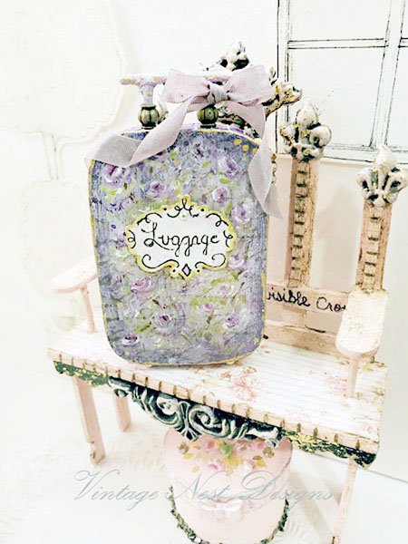 Luggage Suitcase No.54 Dollhouse Miniature Handmade for Dolls image 0