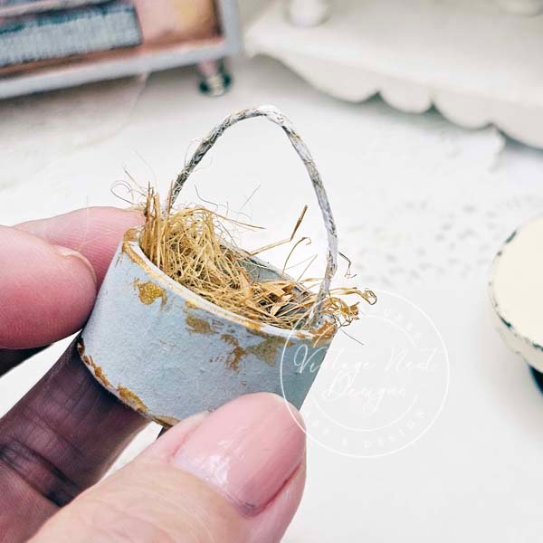 Bird Nest Basket No.17 Handmade Miniature image 2
