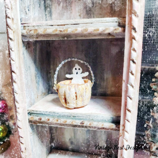 Porcelain Pumpkin No.1 Dollhouse Miniature Handmade image 0