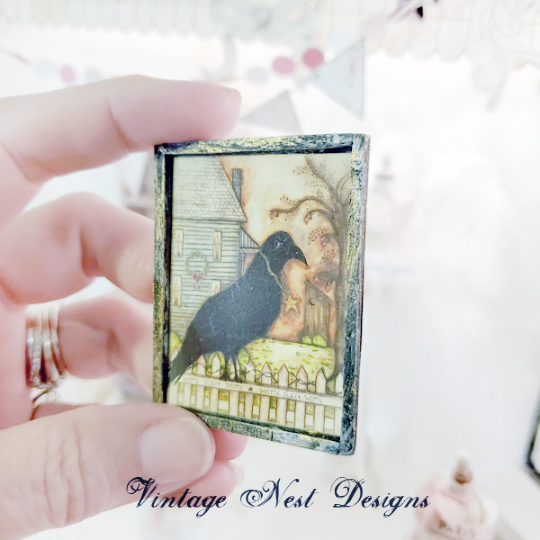 Home Sweet Home Crow No.1:1 Dollhouse Miniature Handmade image 2