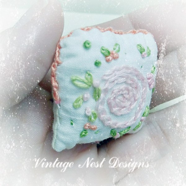 Pillow No.5 Dollhouse Miniature Handmade image 1