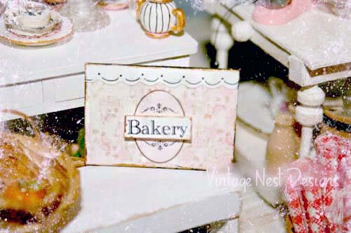 Bakery Sign No.3 Dollhouse Miniature Handmade image 2