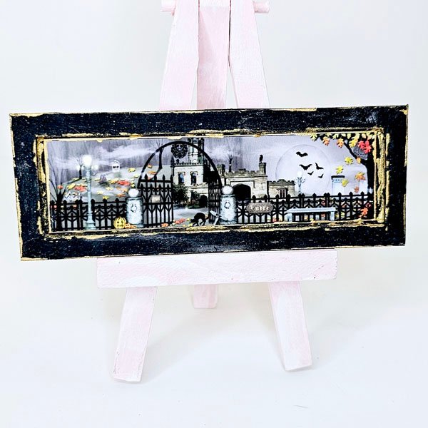 Spooky Nights No.1:1 Dollhouse Miniature Handmade Wooden Framed Miniature image 0