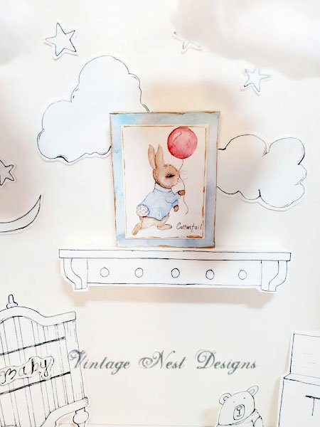 Nursery Cottontail Rabbit No.1:1 Dollhouse Miniature Handmade image 4