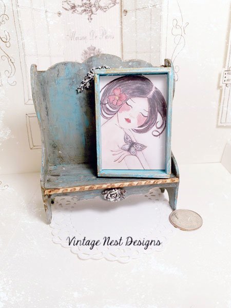 Asian Woman No.1:2 Miniature Handmade Framed Art image 3