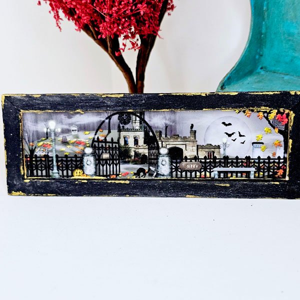 Spooky Nights No.1:1 Dollhouse Miniature Handmade Wooden Framed Miniature image 4