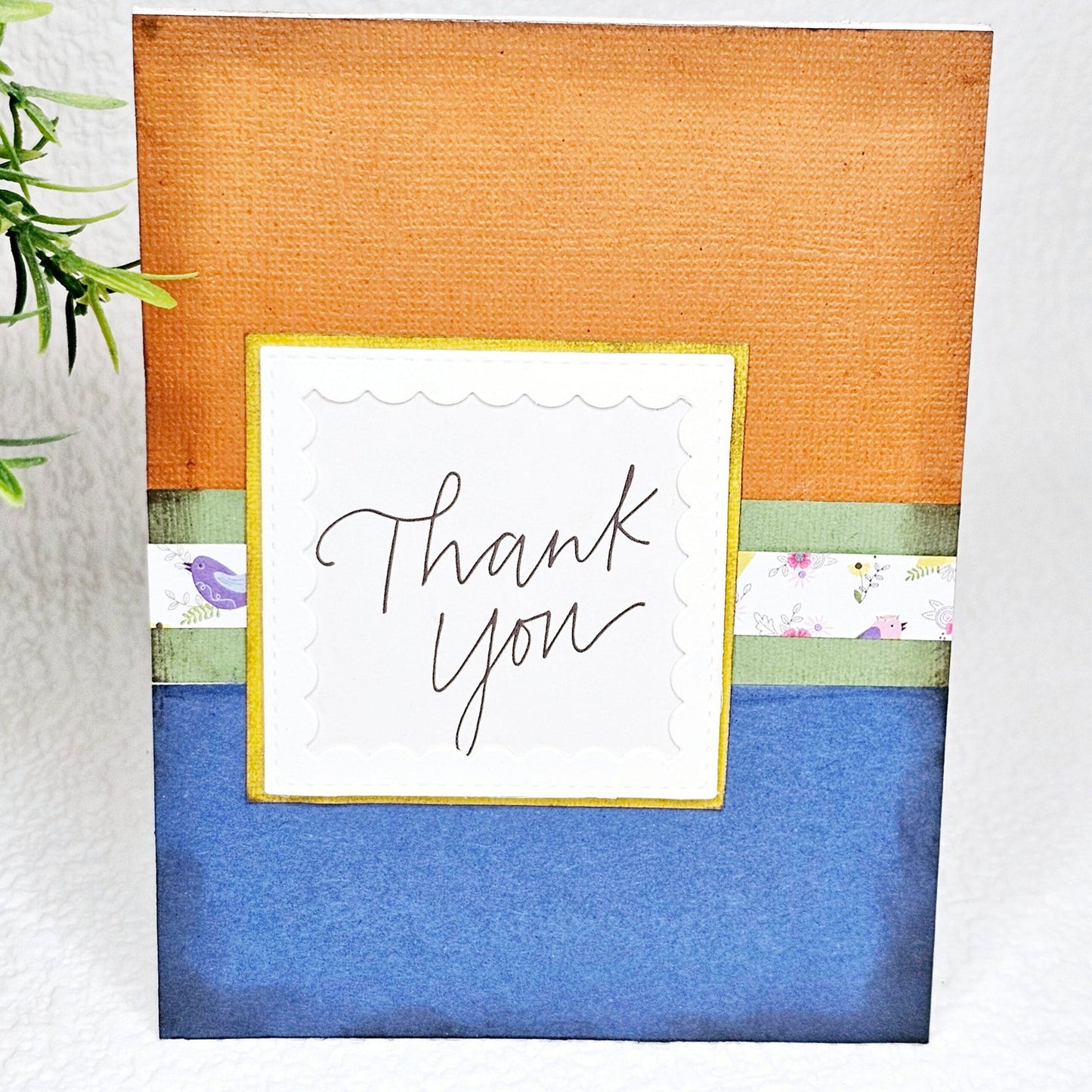Thank You Card No.2 Greeting Blank Inside Handmade One of a Kind image 2