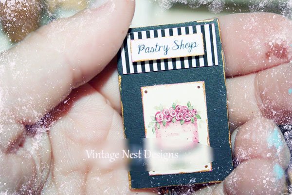Cake No.7:2 Dollhouse Miniature Handmade Framed Art image 2