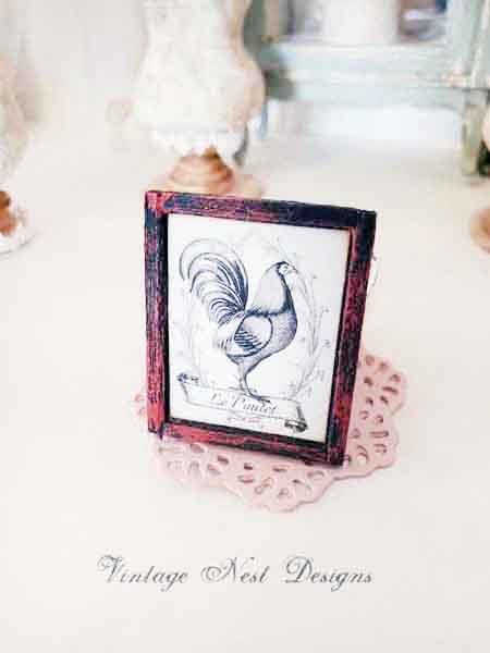Roosters No.1:2 Dollhouse Miniature Handmade image 6