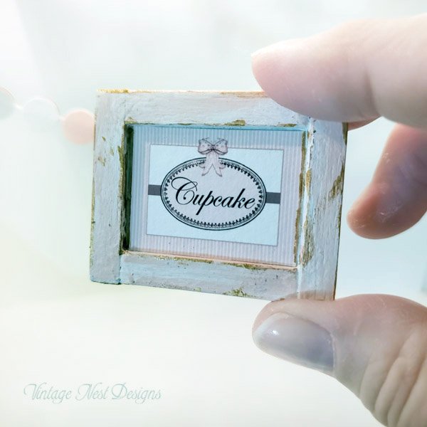 Cupcake Sign No.1:2 Dollhouse Miniature Handmade image 1