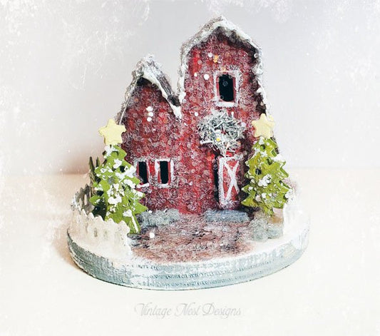 Christmas Barn No.1 Handmade Miniature image 0