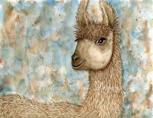 Llama No.1 Digital Prints Watercolor Painting image 0