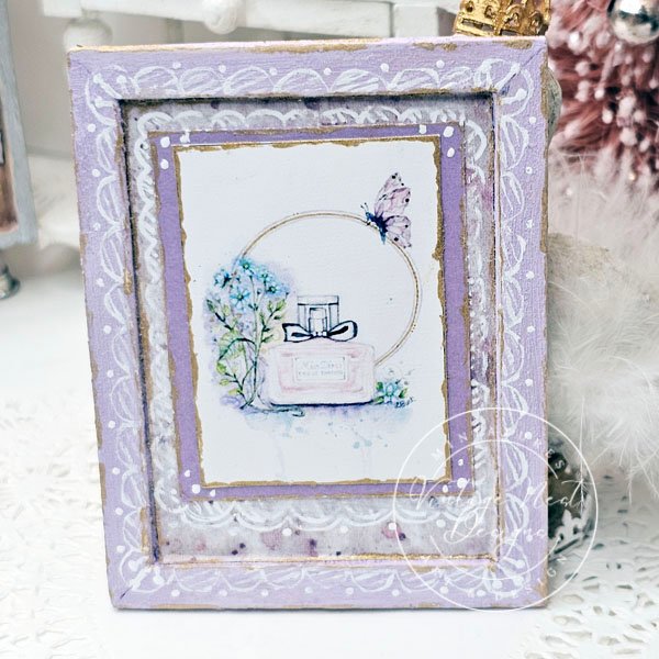 Miss Dior Perfume No.1:1 Dollhouse Miniature Handmade Wooden Framed Art image 2