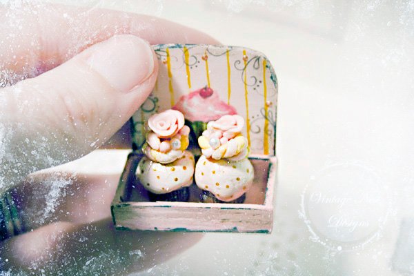 Cupcake Bakery Sweets No.19 Dollhouse Miniature Handmade image 1