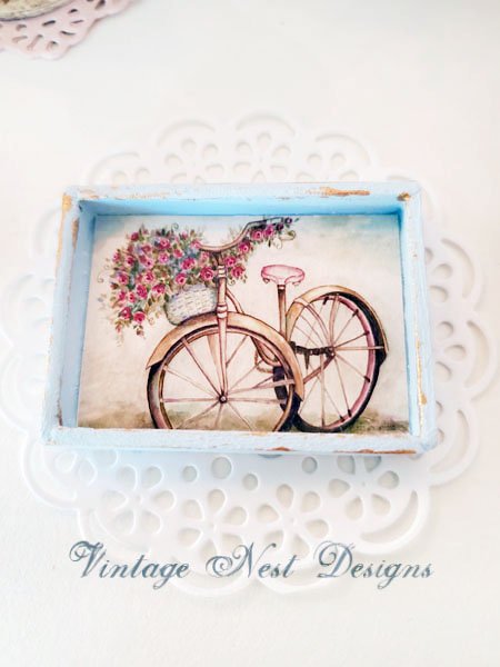 Roses & Bicycle No.1:1 Dollhouse Miniature Handmade image 6