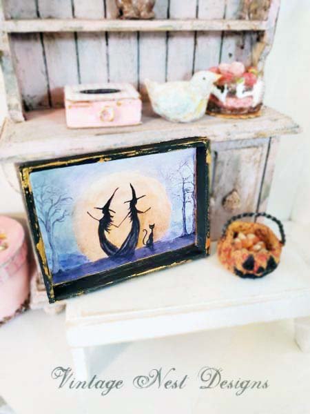 Dancing Witches No.1:2 Dollhouse Miniature Handmade image 3
