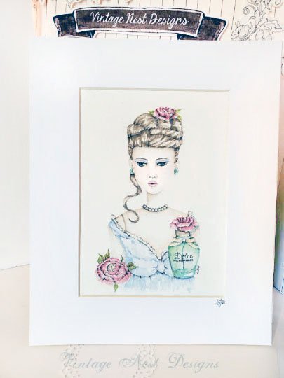 Barbie Perfume Ad No.1 Original Watercolor Painting image 0