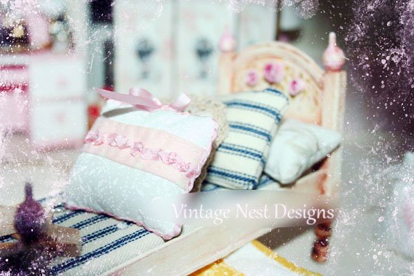 Pillow No.2 Dollhouse Miniature Handmade image 1