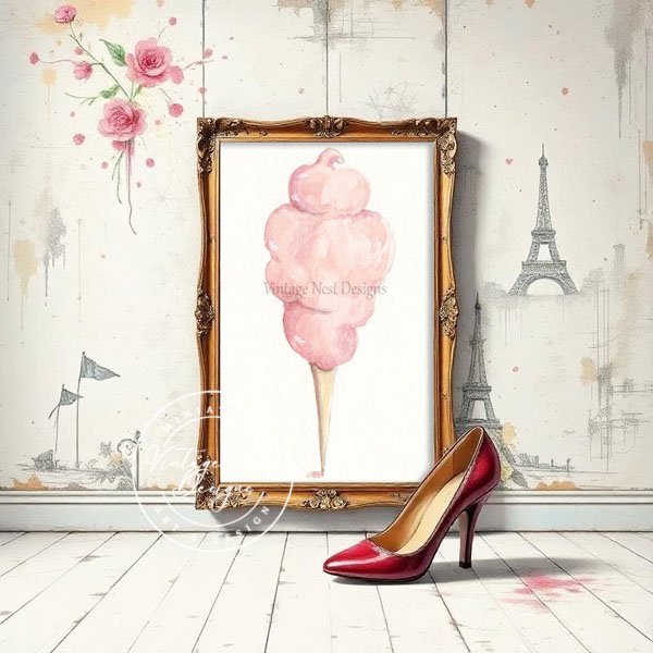 Cotton Candy No.1 Digital Prints Watercolor Painting image 0