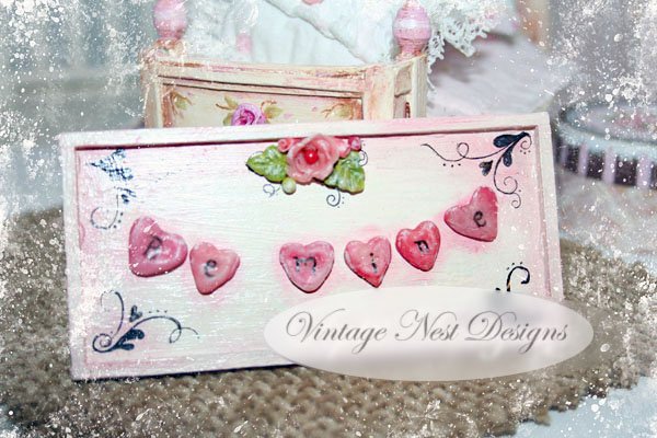 Be Mine Mini Hearts No.1 Dollhouse Miniature Handmade image 0