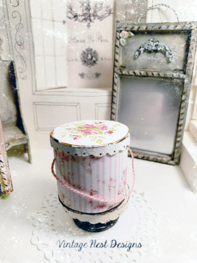 Hat Band Box No.42 Dollhouse Miniature Handmade image 1