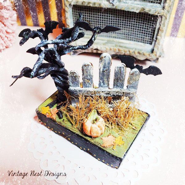 Halloween Scene No.1 Dollhouse Miniature Handmade image 3