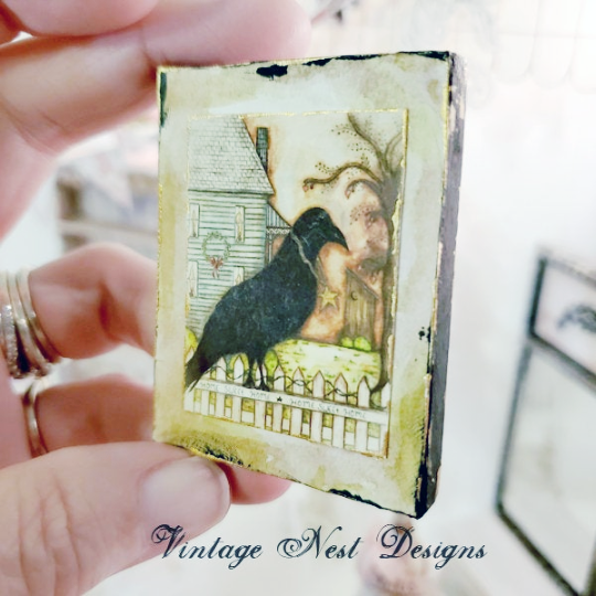 Home Sweet Home Crow No.1:2 Dollhouse Miniature Handmade image 2